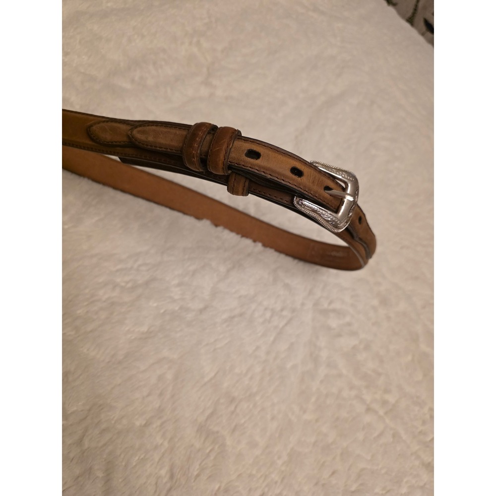 Double S Belt Collection Mens 34 Tan Brown Genuine Leather Western Ranger Belt